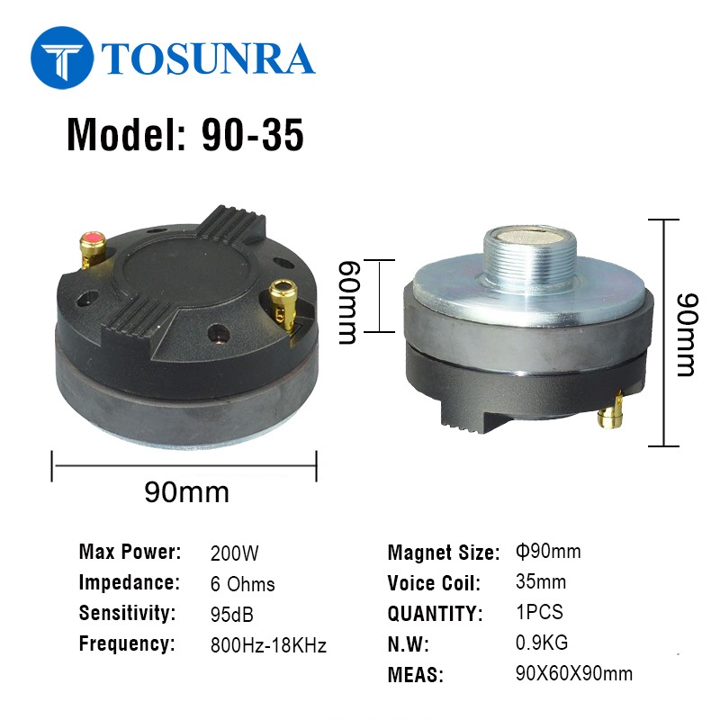 TOSUNRA TWEETER 150W/200W/400W 500W 8Ω Tweeter Driver Unit, Compression ...