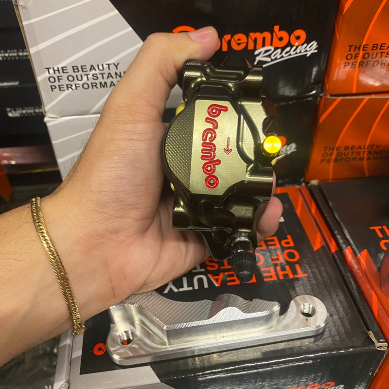 NICKEL CALIPER & TURTLE BACK CALIPER 2pot For HONDA WAVE 125 / XRM 125 ...