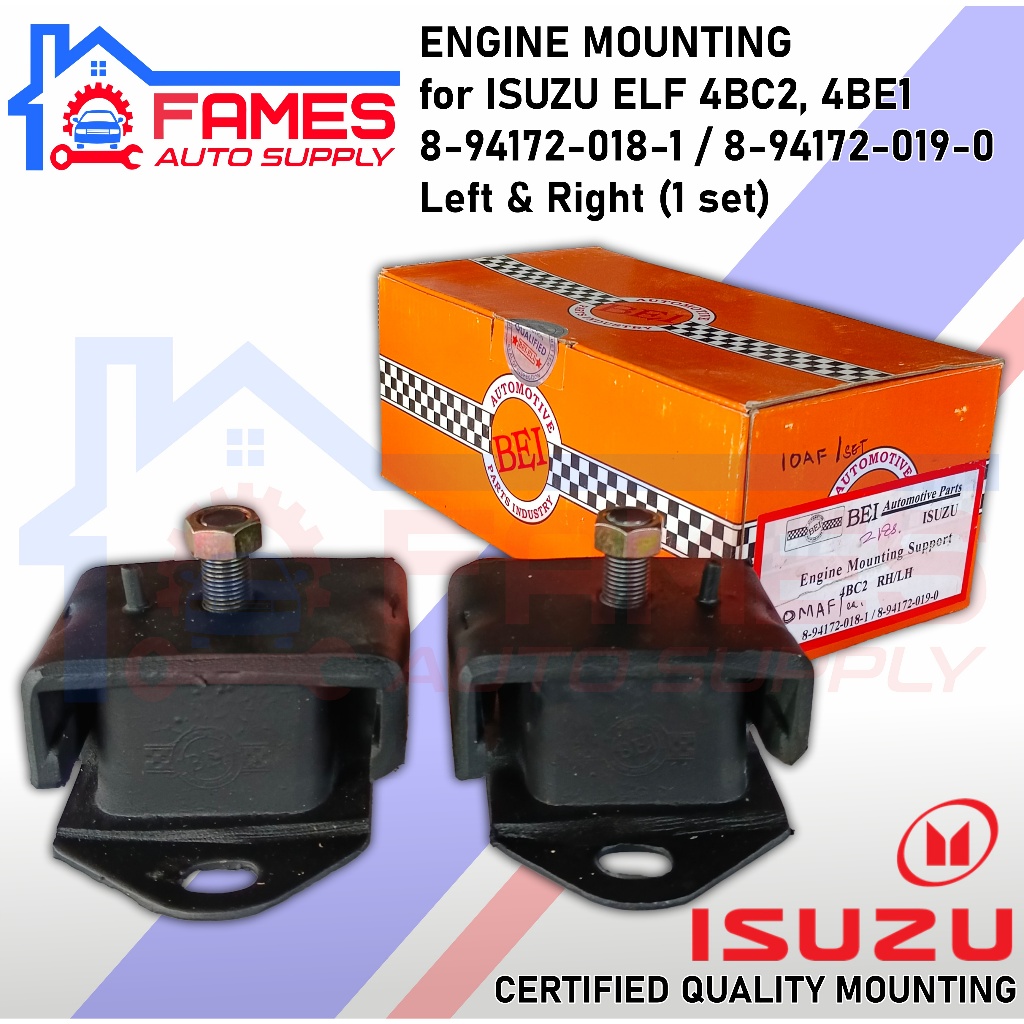 1 Set Engine Support / Mounting for ISUZU ELF 4BC2, 4BE1 RH & LH 2pc 8 ...