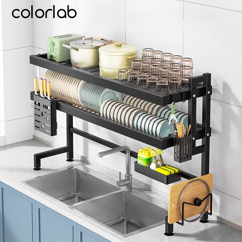 Colorlab 1/2 Layers Over Sink Dish Drainer Rack Dish Rack Organizer ...