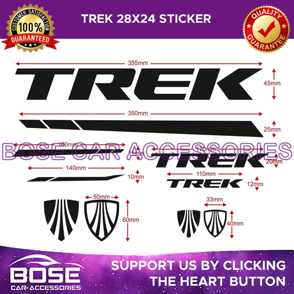 TREK Reflective Sticker for Car Motorcycle Bicycle Frame Vinyl Decals ...
