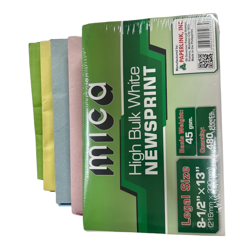Newsprint Paper Colored l Long & Short l 480 Sheets l 45 GSM l Sold per ...