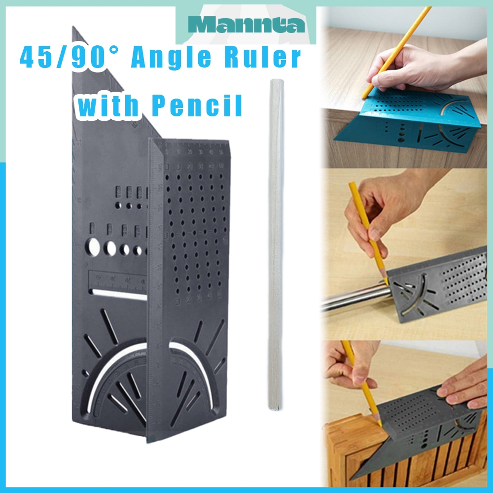 Multifunctional Square 45° 90° Gauge Angle Ruler 3D Positioning Scale ...