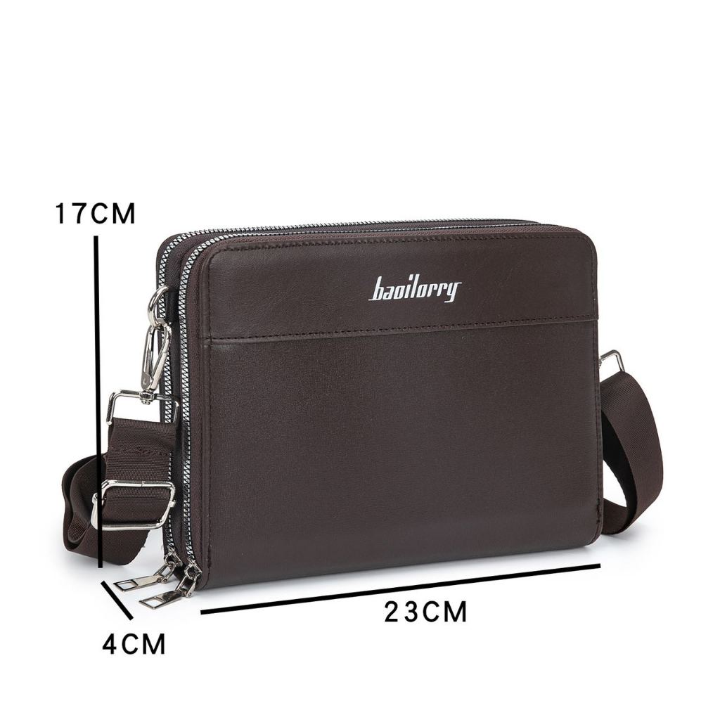 mm shop#1161 korean fashion leather 2zipeer sling shoulder bag for men ...