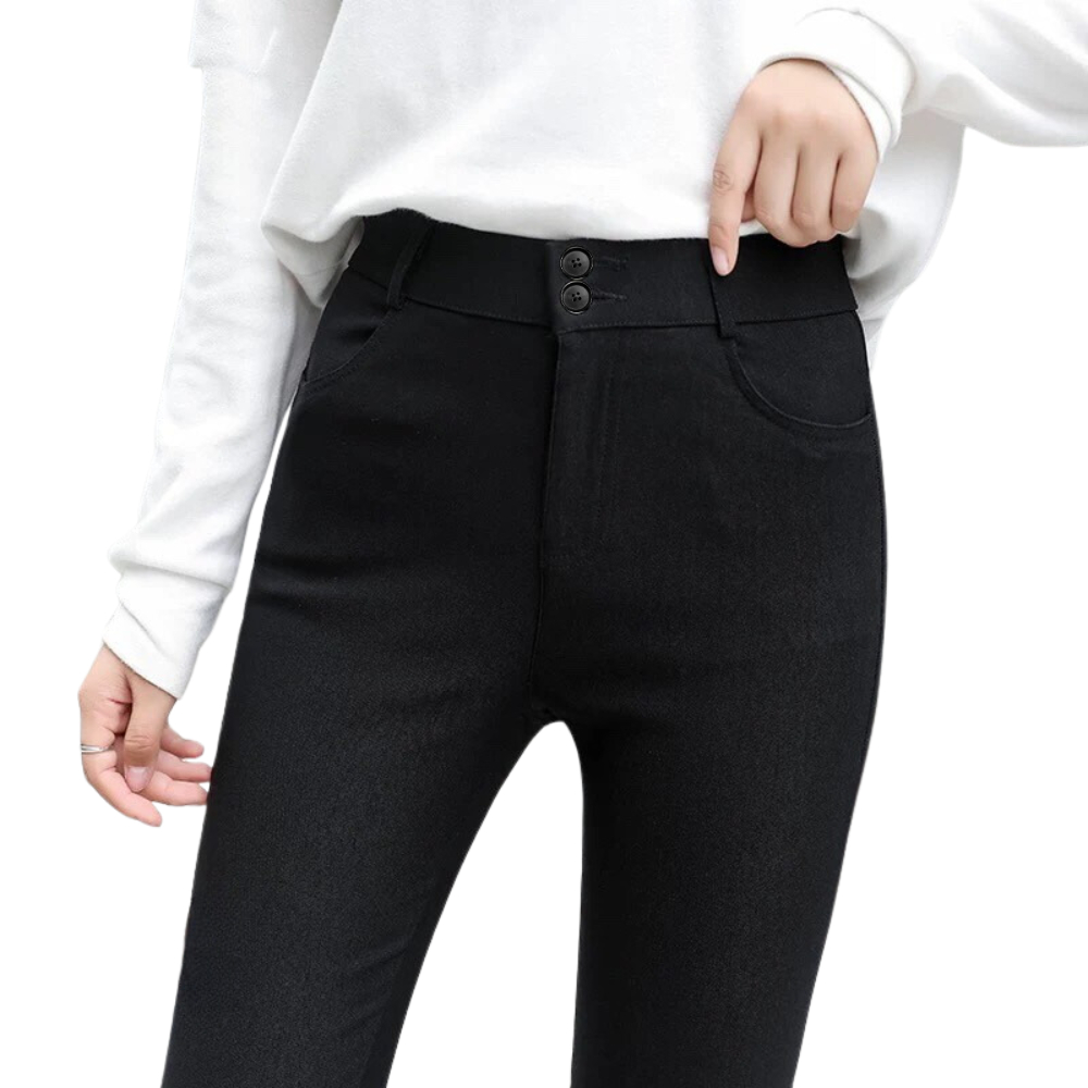 Black Slacks Pants High Waist Double Buttons HM249 | Shopee Philippines