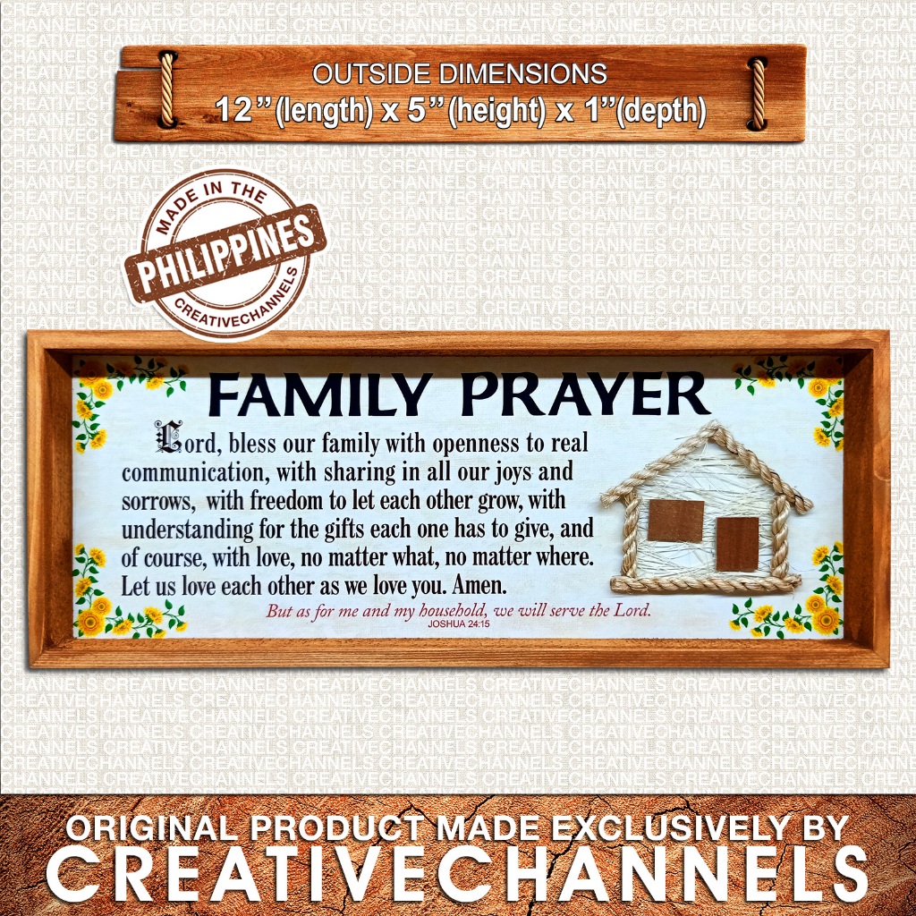  Wooden Wall Decor, Y20-10D by CreativeChannels, FAMILY PRAYER, Wall Art Illustration 
