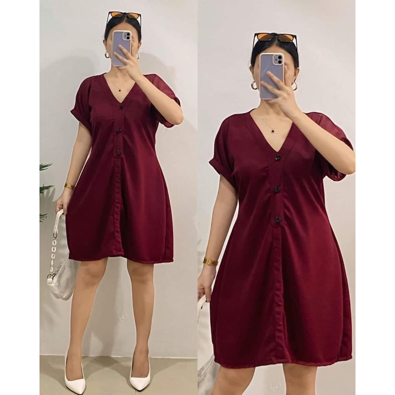 Greta front Button Dress plain formal plus size dress Medium up to xxl