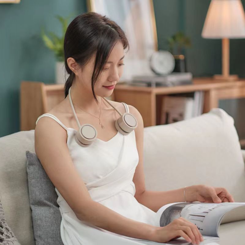 portable neck fan air cooler rechargeabl bladeless fan mini head fan ...