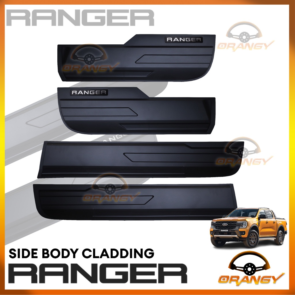 Ford Next-Gen Ranger 2023 to 2025 OEM Side Body Cladding Black WITH ...