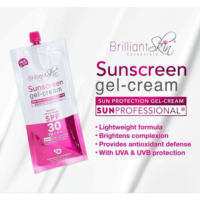 NEW PACKAGING Brilliant suncreen Gel-cream 50grams SPF30 PA+++ | Shopee ...