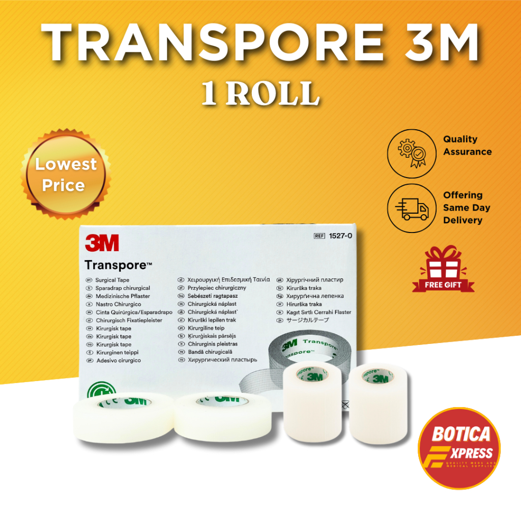 Transpore Surgical Tape 1, 1/2, 2 Inches (Per Piece) | Shopee Philippines