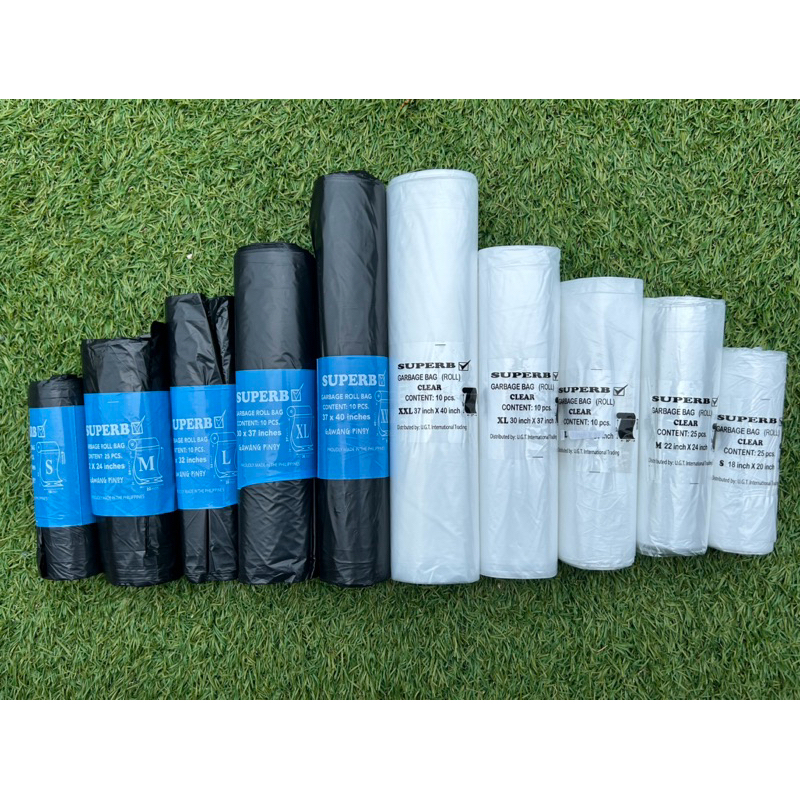 Garbage Bag Trash Bag Rolls 10/25 PCS (Black and Clear) | Shopee ...