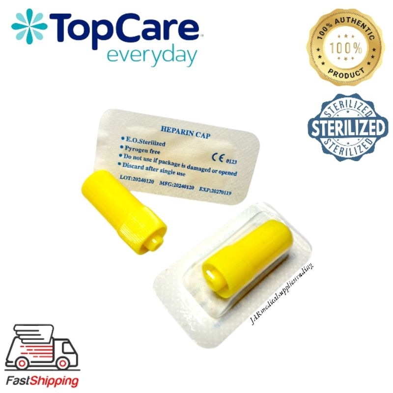TOPCARE Disposable Heplock | Heparin Lock Cap by 5's | Shopee Philippines