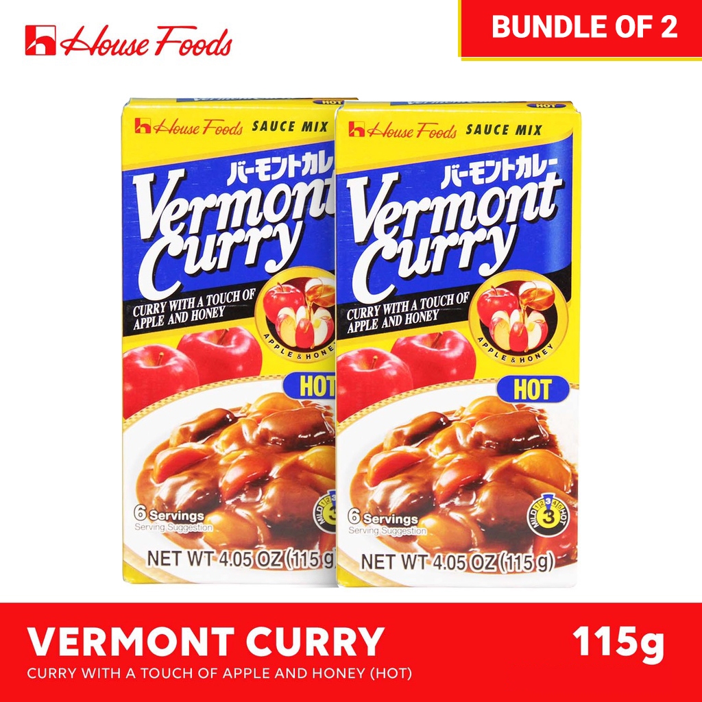 House Foods Vermont Japanese Curry Hot 115g (Bundle of 2) | Shopee ...