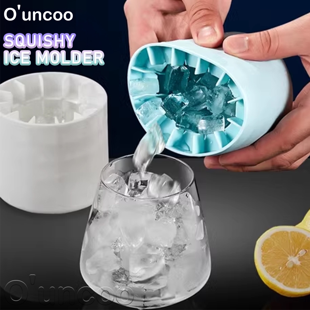 O'uncoo Silicone Ice Cube Mold Round Ice Bucket Refrigerator Freeze ce