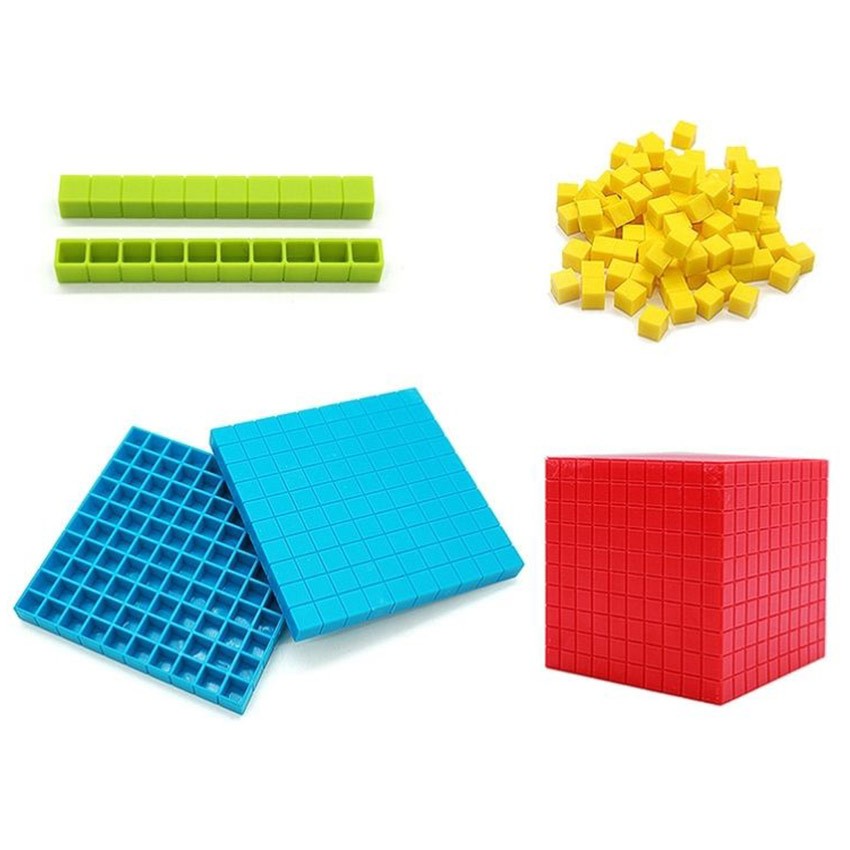 【SuperSales】Maths Cubes Kids Playsets Counting Cubes Base Ten Blocks ...