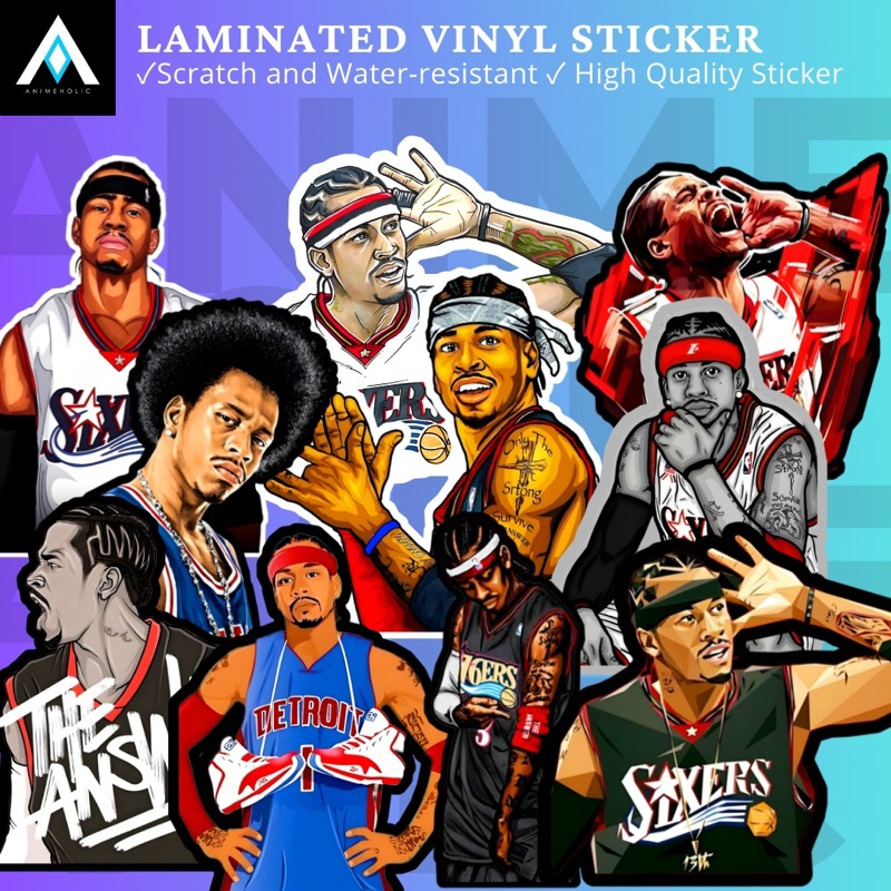 ALLEN IVERSON STICKERS NBA STAR ~ LAMINATED VINYL STICKERS ~ANIMEHOLIC ...