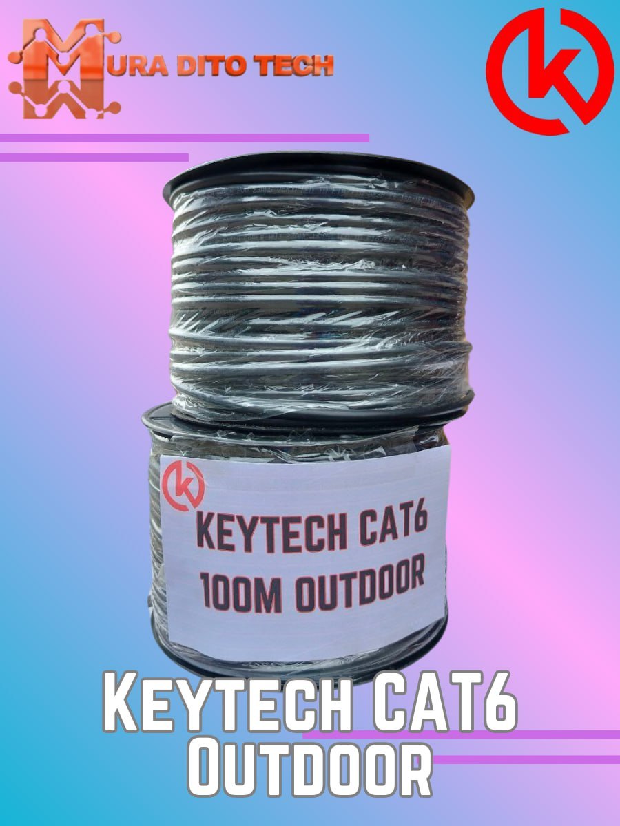 Keytech CAT6 Outdoor Water Proof LAN UTP Cable 100 Meters | Shopee ...