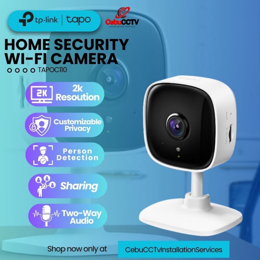 Tp Link Tapo C110 w/32GB Indoor Wifi Camera 2K Resolution Two way Audio ...