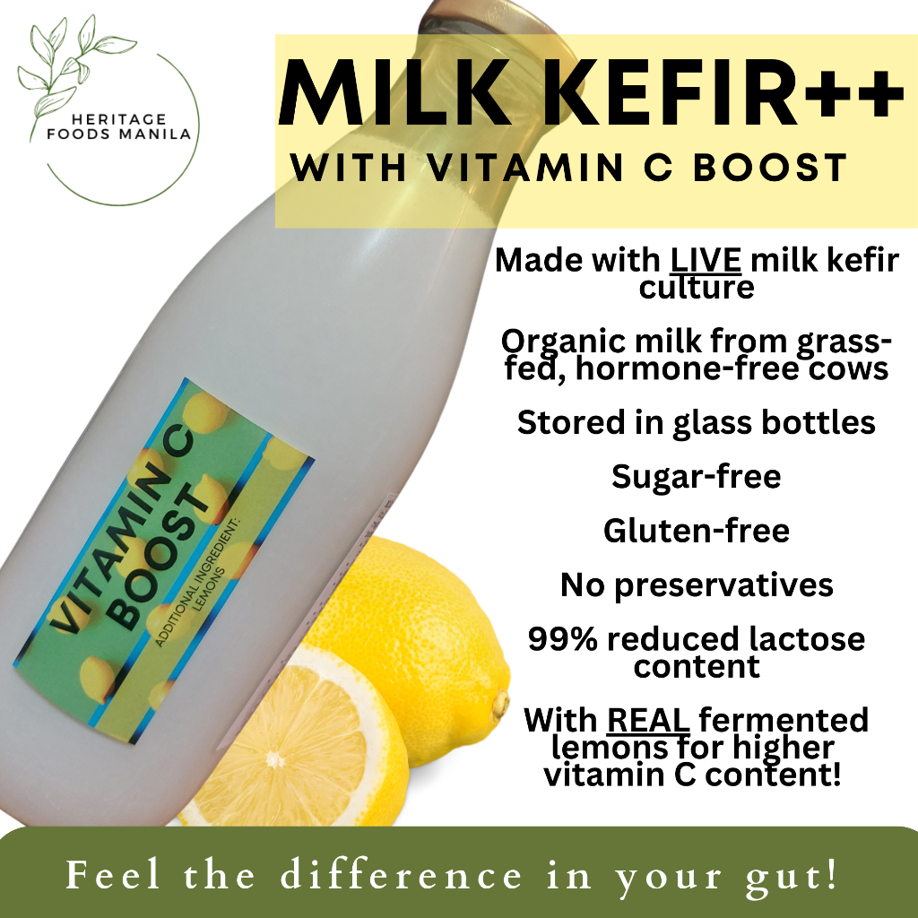 Organic Milk Kefir Live Probiotic Health Drink Flavored Vitamin C Boost