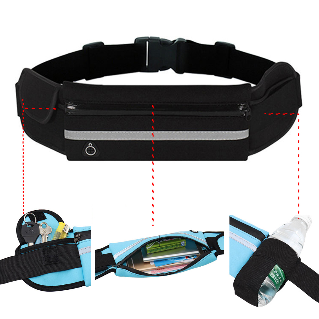 Waterproof Sport Belt Bag With Earphone Hole Running Shopee Philippines