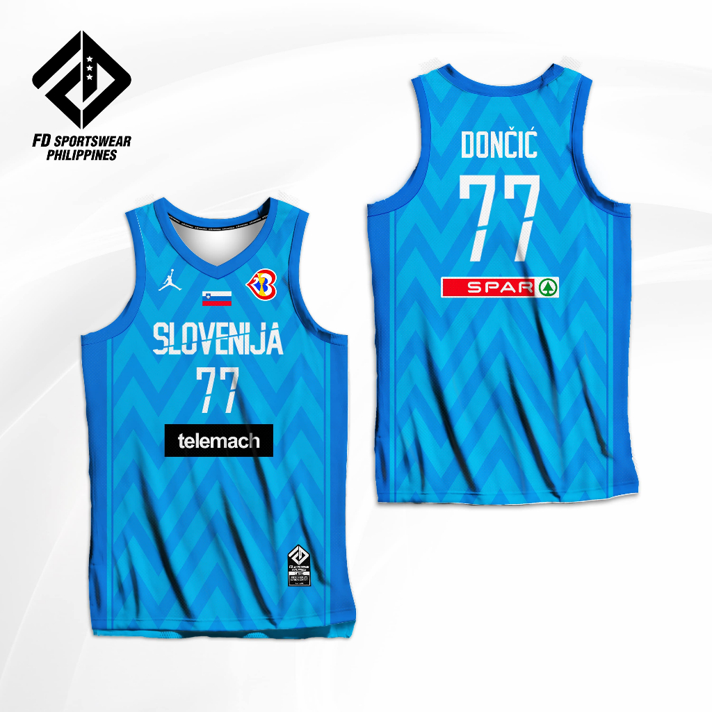 SLOVENIJA BASKETBALL FIBA WC 2023 LUKA DONCIC BLUE FULL SUBLIMATED ...