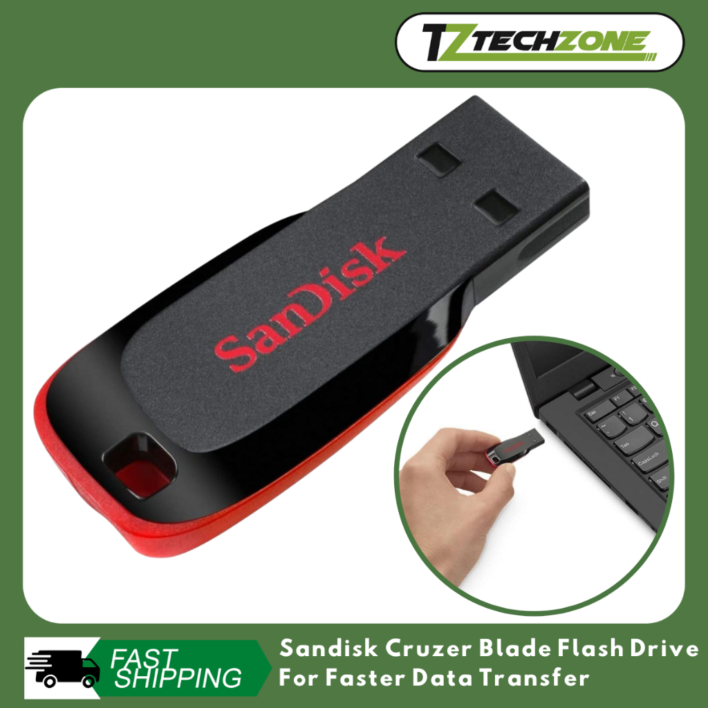 Techzone Sandisk Cruzer Blade Flash Drive For Faster Data Trasfer With 15 Mbps Read Speed Usb