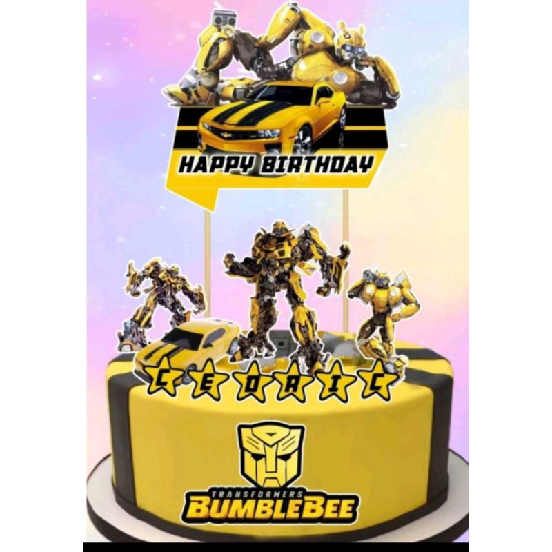 Bumblebee Transformers Customize Cake Topper and Cupcake Topper