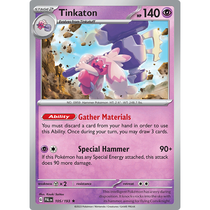 [EN] [PAL] 105/193 - Tinkaton - Rare - SV02: Paldea Evolved - Holo Card ...