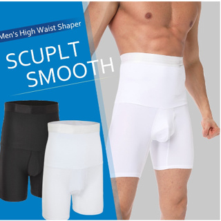Mens Compression Shorts High Waist Boxer Tummy Control Body Shaper Girdle  Pants