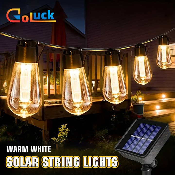 Solar LED String Lights Outdoor Patio Globe Fairy String Lights Home ...
