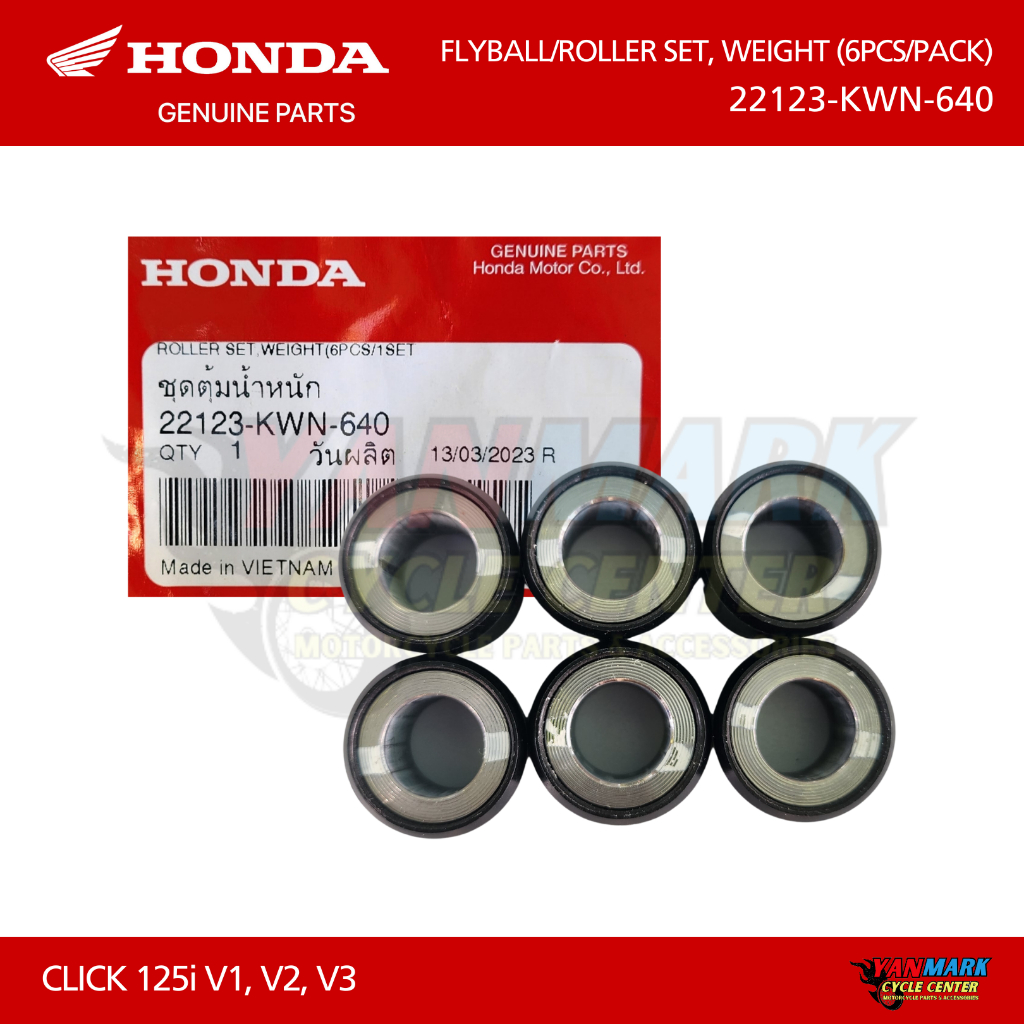 ORIGINAL HONDA - FLYBALL / ROLLER SET, WEIGHT (6PCS/PACK) - CLICK 125i ...