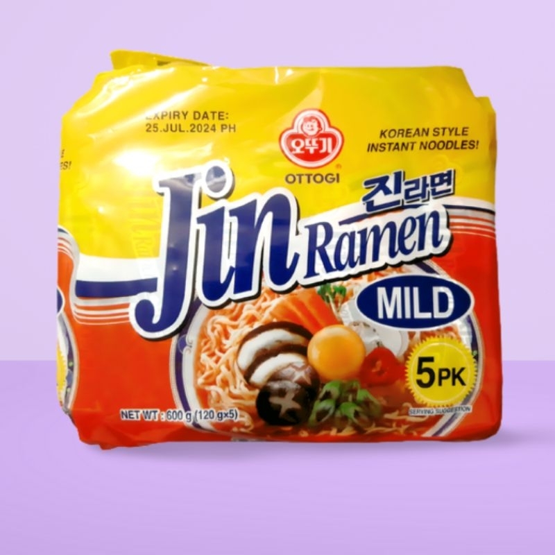OTTOGI JIN RAMEN MILD korean noodles 5pcs/pack 600g [EXPIRY 2025