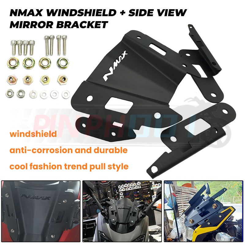 Motorcycle NMAX V1 Windshield Bracket Side Mirror Bracket Windshield Bracket Set Shopee