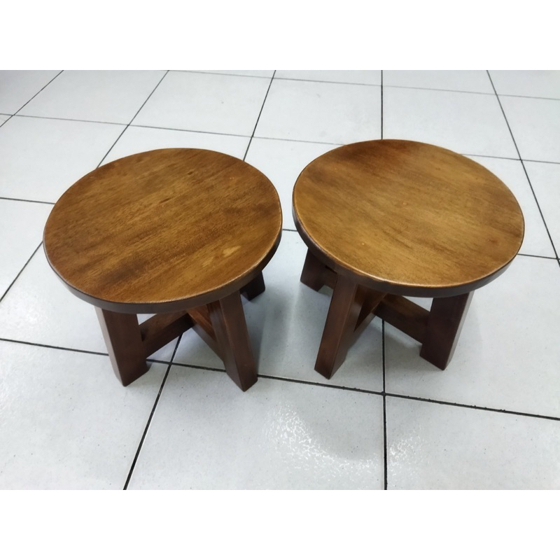 solid KD Mahogany small bilog bangkito with brown varnish (sold per pc
