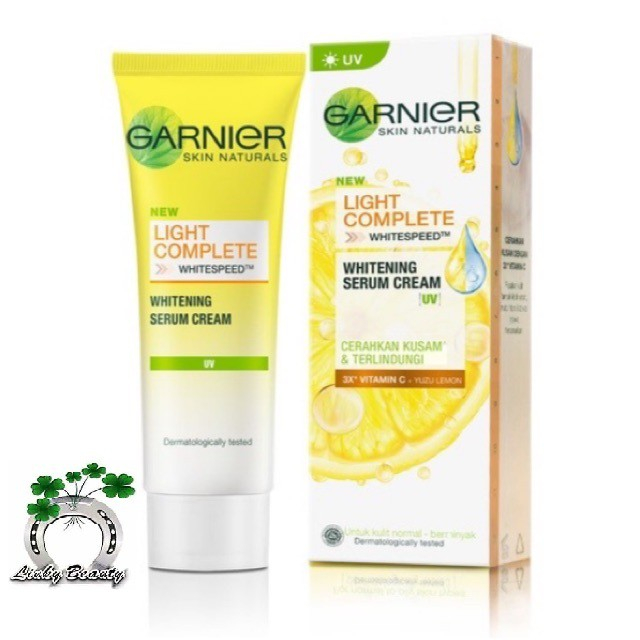 Garnier LIGHT COMPLETE WHITENING CREAM UV + YUZU LEMON 20ml Shopee