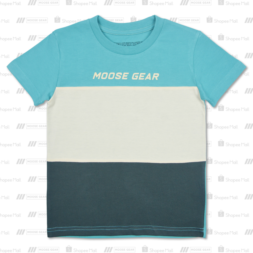 Moose Gear Pastel Turquoise Combi T-Shirt With Print Details (TS-P ...