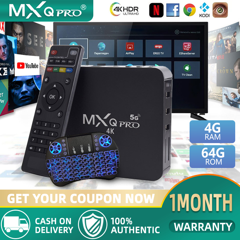 mxq pro tv box 4k 5g 4gb 64gb android smart digibox tv box for tv ...