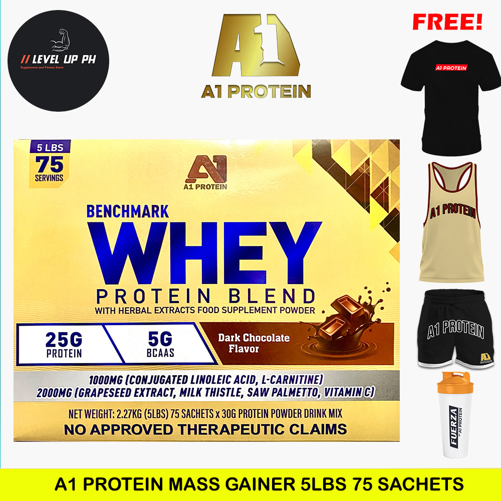 A1 Protein Benchmark Whey 5lbs 75 Servings with FREE Shaker or Tanktop