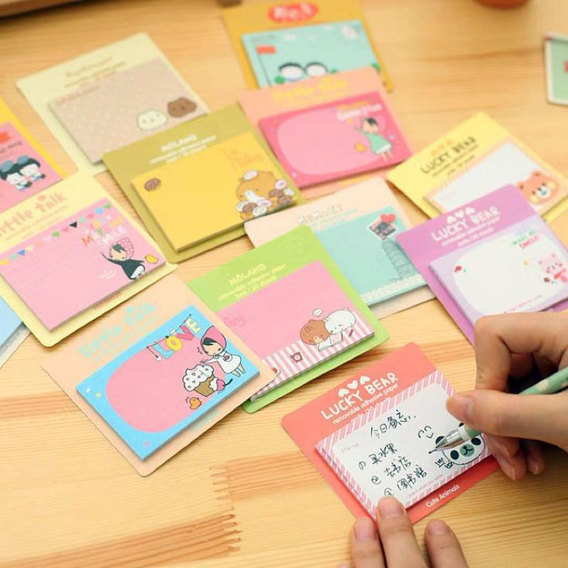 Square Sticky Note Paper Colorful Cartoon Mini Post-it Note Student ...