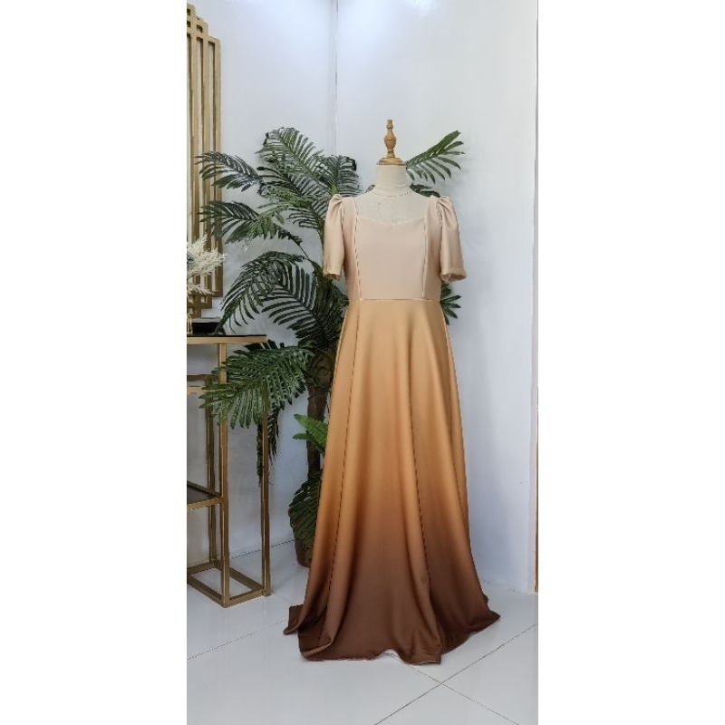 backless filipiniana dress Cream Gazar Filipiniana Dress main image 1