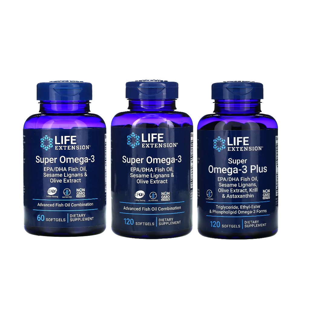 Life Extension Super Omega-3 EPA/DHA Fish Oil Sesame Lignans & Olive ...