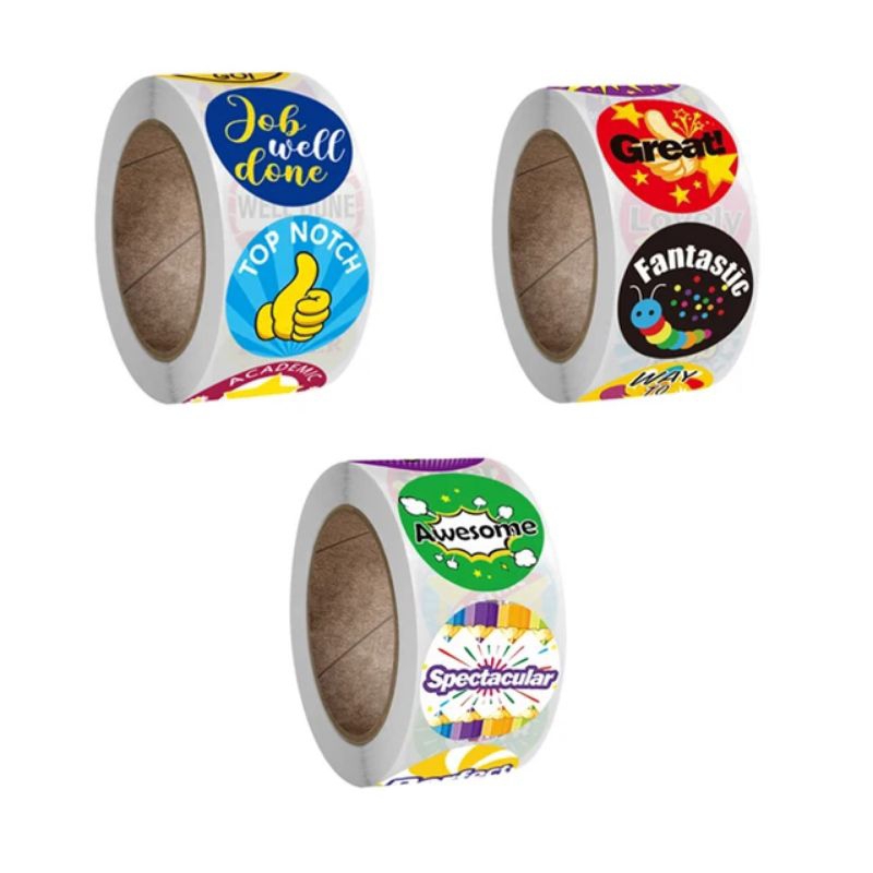 500pcs(1roll) Student Reward Sticker Label Kids Inspirational Sticker ...