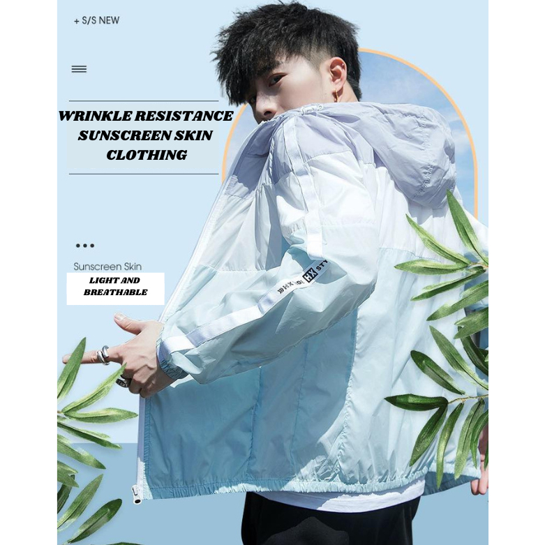 Summer Ultra-Light Sun Protection Clothing UPF40 Hooded Jacket For Men ...
