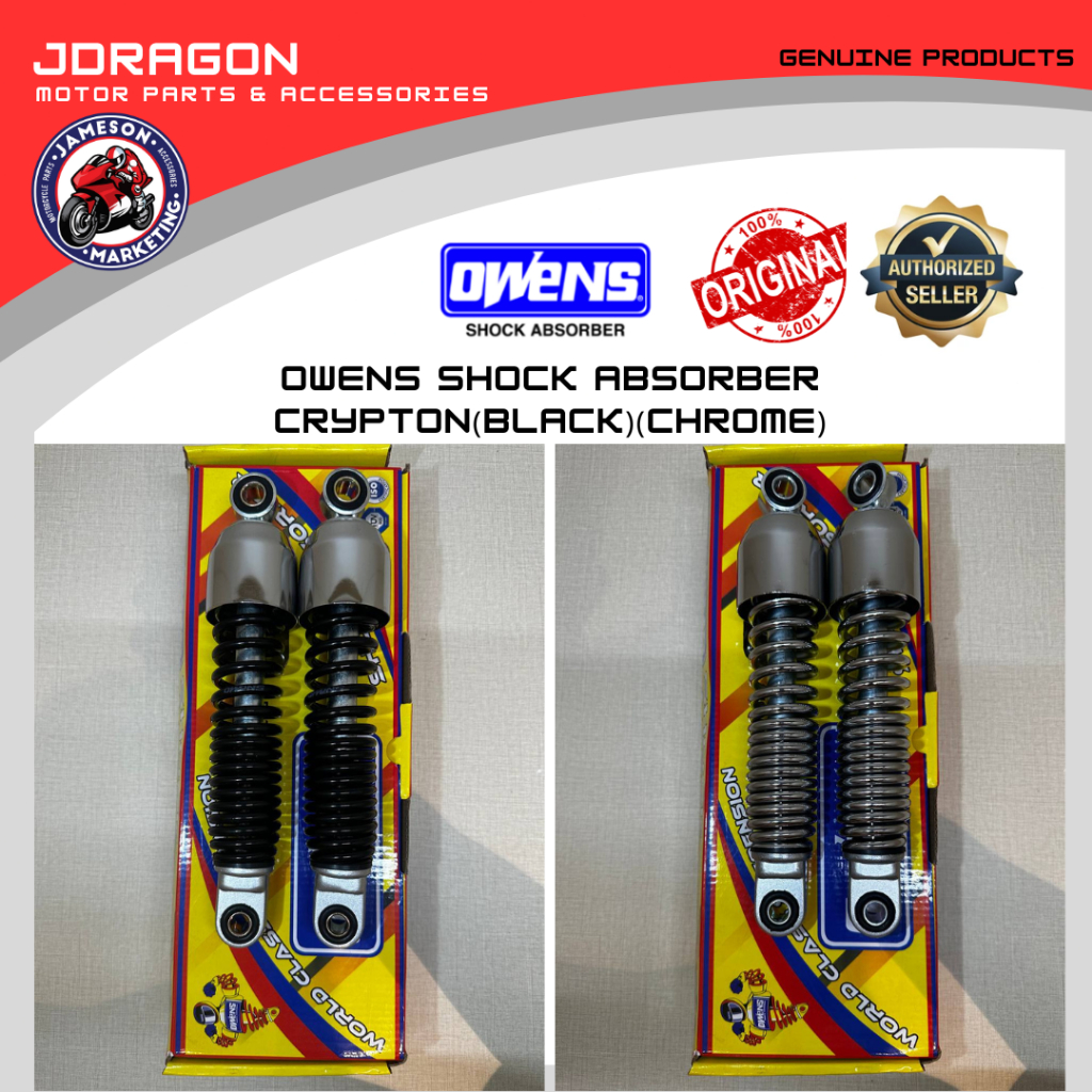 OWENS REAR SHOCK CRYPTON (255mm)(BLACK)(CHROME) HYDRAULIC (1 SET ...
