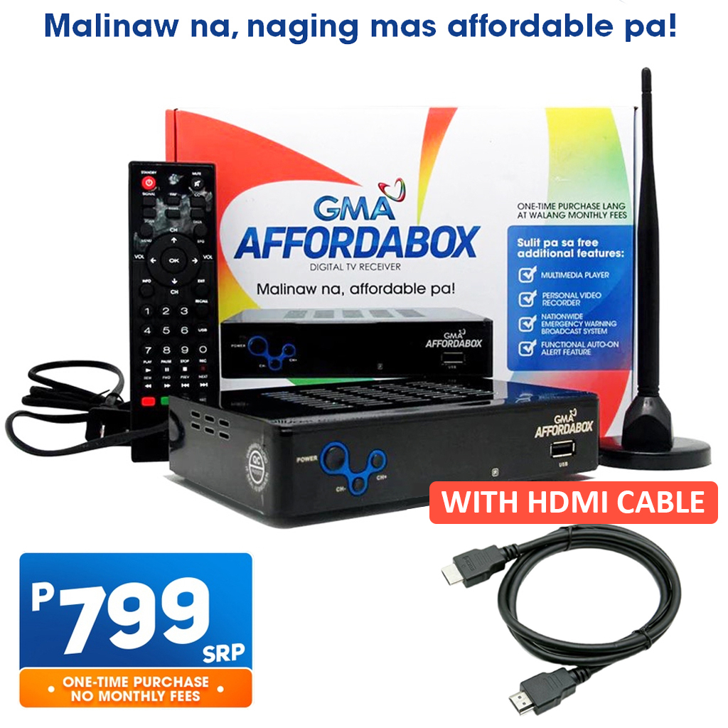 GMA Affordabox Digital TV Receiver TV Box Affordable with HDMI Cable
