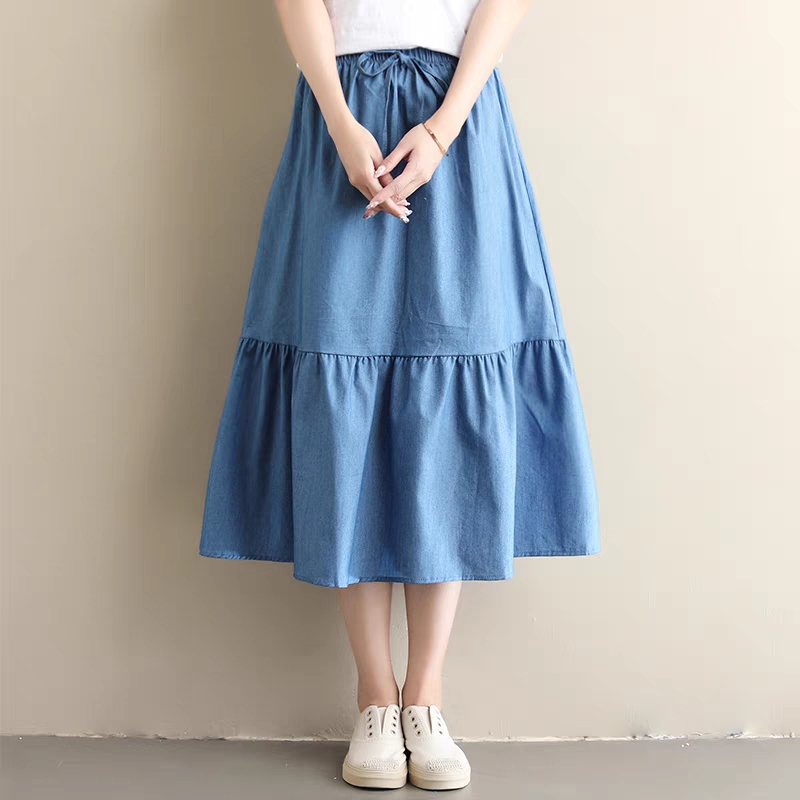 Maxi Denim Skirt Maong Long Skirt Casual Skirts | Shopee Philippines