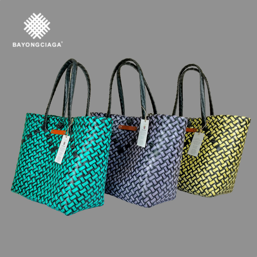 Bayongciaga Classic Luxe Tortoise Shoulder Top Handle Tote Bayong Hand Bag