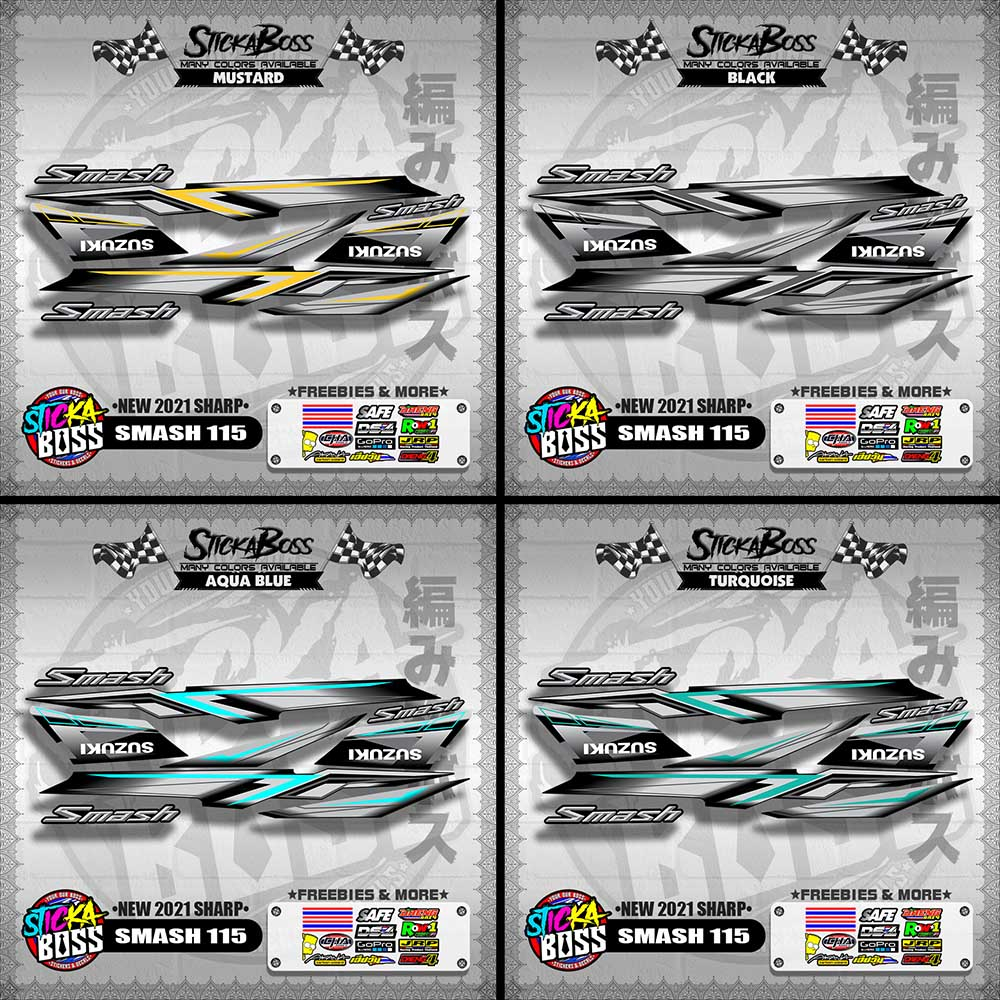 SMASH 115 STOCK DECALS ( NEW 2021 SHARP )【WITH FREEBIES】 | Shopee ...