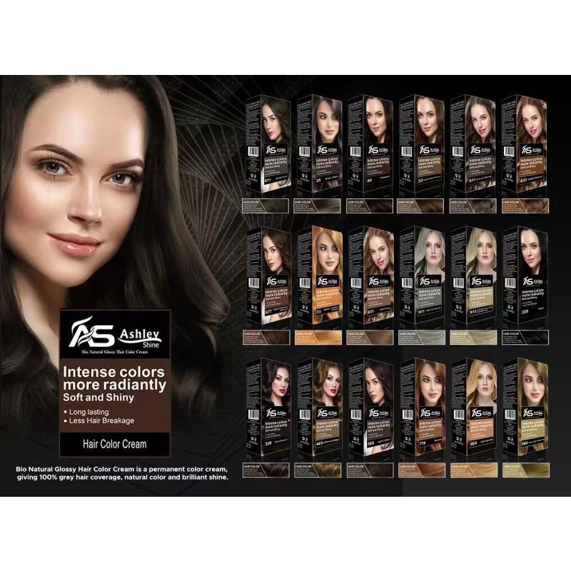 ASHLEY SHINE NATURAL GLOSSY HAIR COLOR CREAM 60ml | Shopee Philippines
